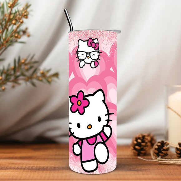 Hello Kitty Pink Hearts 20 oz Tumbler - Picture 4 of 5